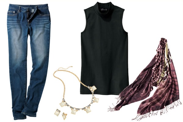 大判ストールのコーデ