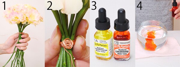 STEP1:お花を束ねる