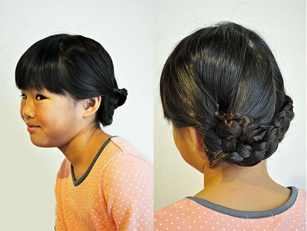 2.三つ編みクロスアレンジ