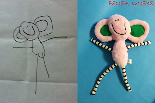 お子さんの絵が可愛いぬいぐるみに!