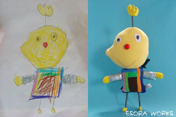 お子さんの絵が可愛いぬいぐるみに!