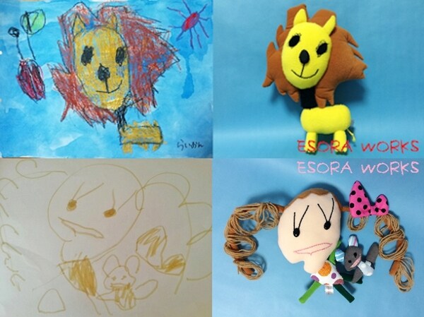 お子さんの絵が可愛いぬいぐるみに!