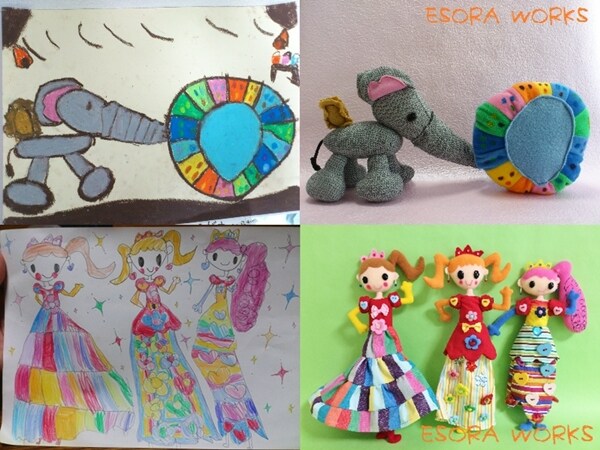 お子さんの絵が可愛いぬいぐるみに!