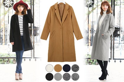 人気のベーシックカラーに、今シーズンはグレンチェックやツイード素材も新登場。身長や着こなしに合わせて、定番のミディアム丈と流行のロング丈から選べるのもうれしいですね。チェスターコート3990円