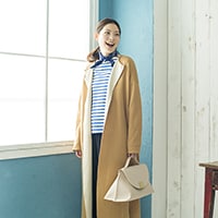 2月10日 春も人気継続のコーディガンでママ友とカフェへ