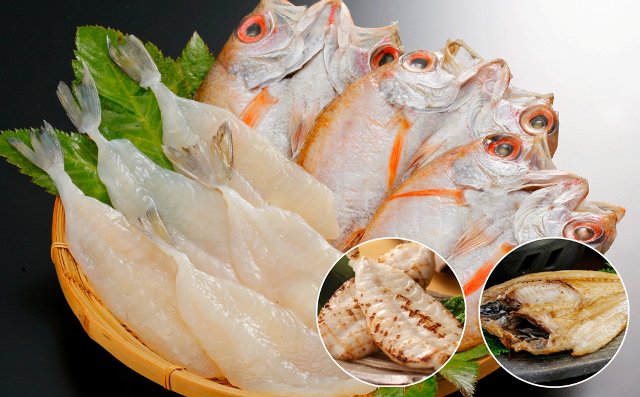 高級魚のふぐとのどぐろの一夜干しセット。淡麗で上品な味わいのふぐは、「水産庁長官賞」を受賞していて味はお墨付き。「白身のトロ」と呼ばれる脂ののったのどぐろも絶品です。