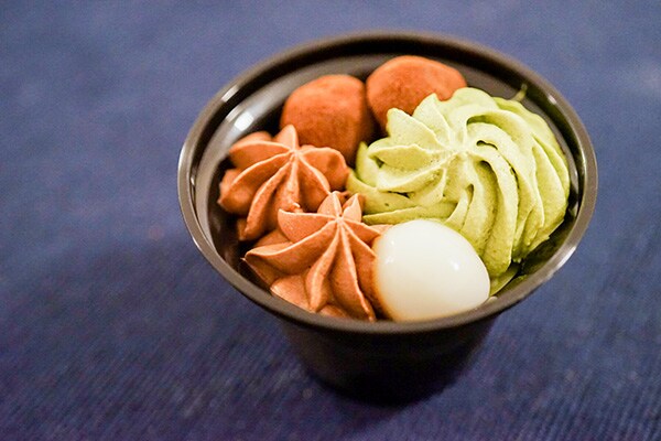 抹茶、チョコ、黒糖、白玉、セブンの和ぱふぇが贅沢でした♪