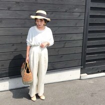 1本あればスタリングが楽チン！ GUのリネンブレンドワイドパンツで涼しげコーデ