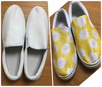 フライングタイガーの紙ナプキンで無地スリッポンをデコっちゃおう！