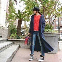 ふんわり感が◎　GUのクロシェセーターで冬から春にシフト