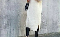 時間のない朝でも着るだけでかわいい！ GUのニットワンピコーデ