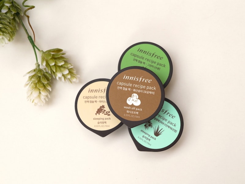 塗って寝るだけ！　肌悩み別に選べるイニスフリーのカプセルレシピパック
