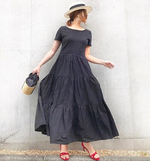 1枚で高見え! GUの布帛(ふはく)コンビネーションワンピース