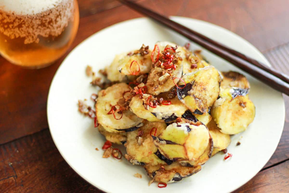 「ナスの山椒揚げ」でビールが止まらない