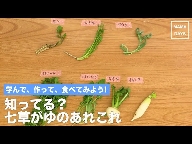 【動画／春の七草がゆ】赤ちゃんもOK！七草の種類・意味も学んで美味しく食べよう
