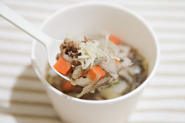 98kcalで大満足!根菜がシャッキシャキの和風スープが登場!