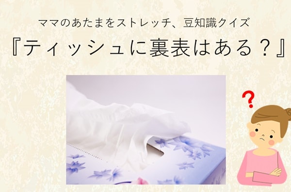 ママ、これ分かる？豆知識クイズ「ティッシュペーパーにも裏表がある？」
