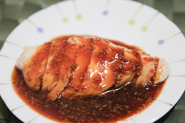 ありがとうミツカン！！ サラダチキンにかけるだけで「よだれ鶏」に！