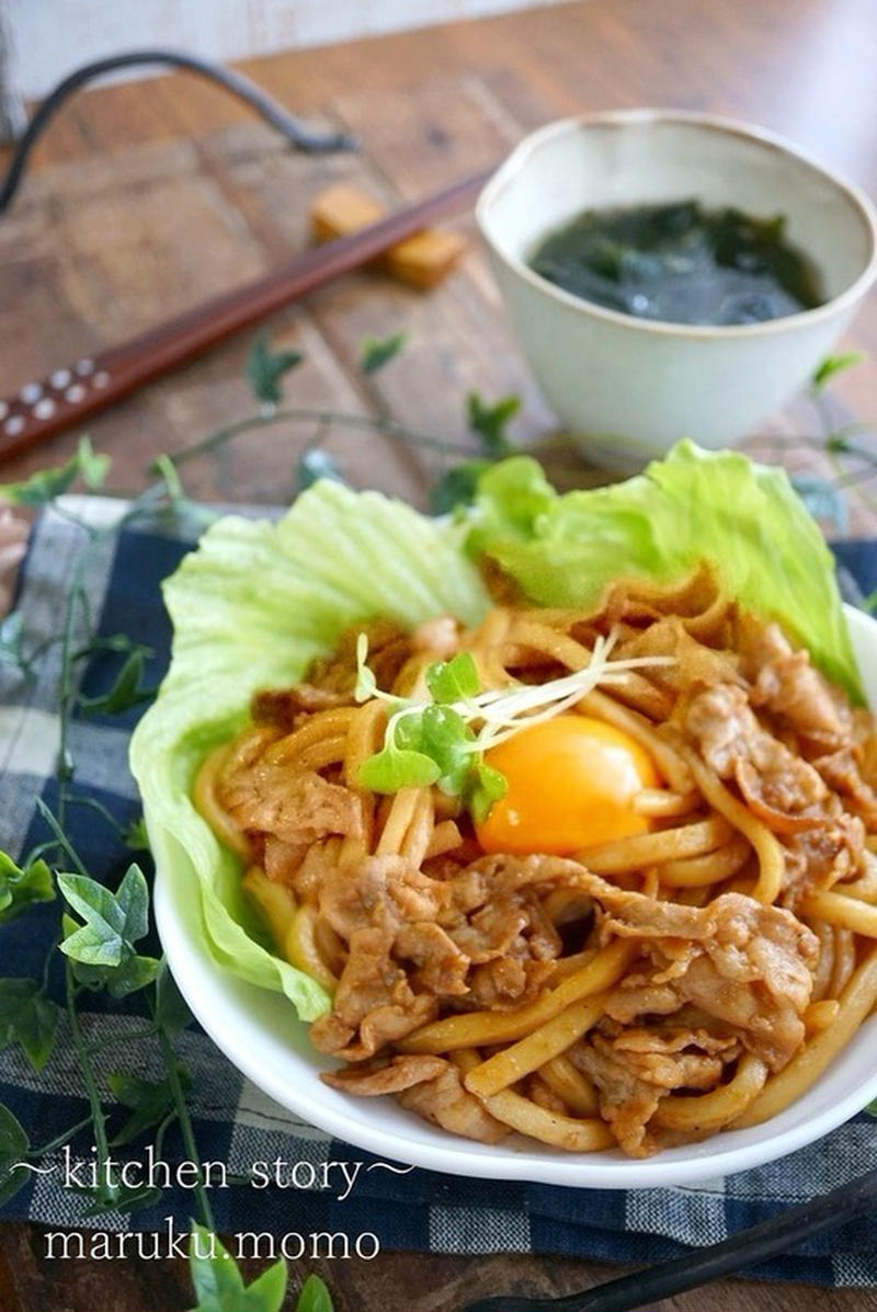 甘辛味がたまらない！「すき焼き風うどん」がお手軽です♪