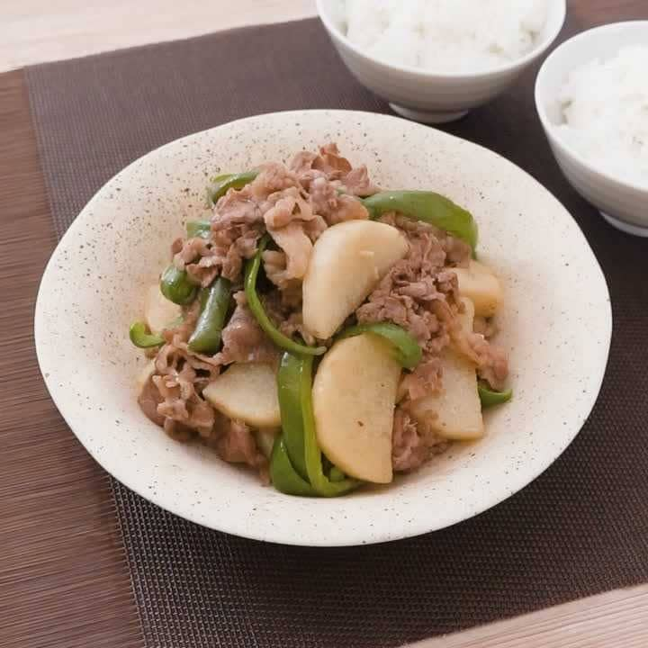 食欲そそる！牛肉と長芋のピリ辛山椒煮