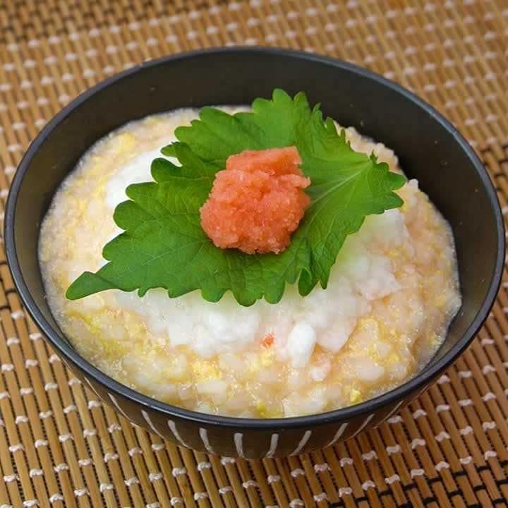 レンジで簡単に作る♪明太子のとろろ雑炊