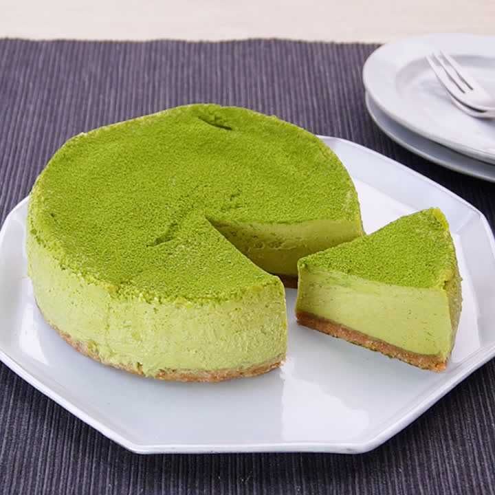 ほろ苦なめらか♪レンジ抹茶チーズケーキ