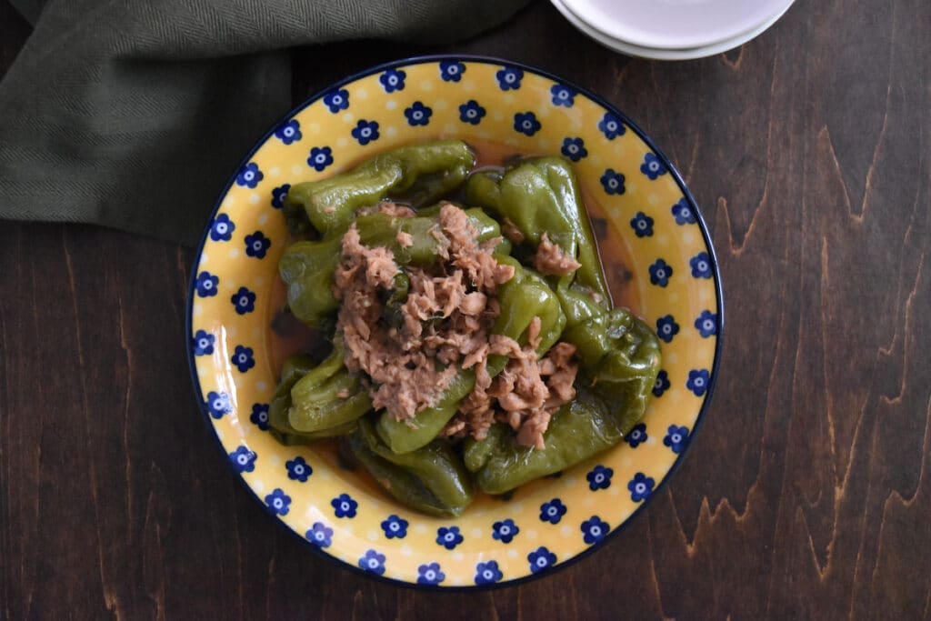 種までおいしい～♪「丸ごとピーマンとツナのくたくた煮」