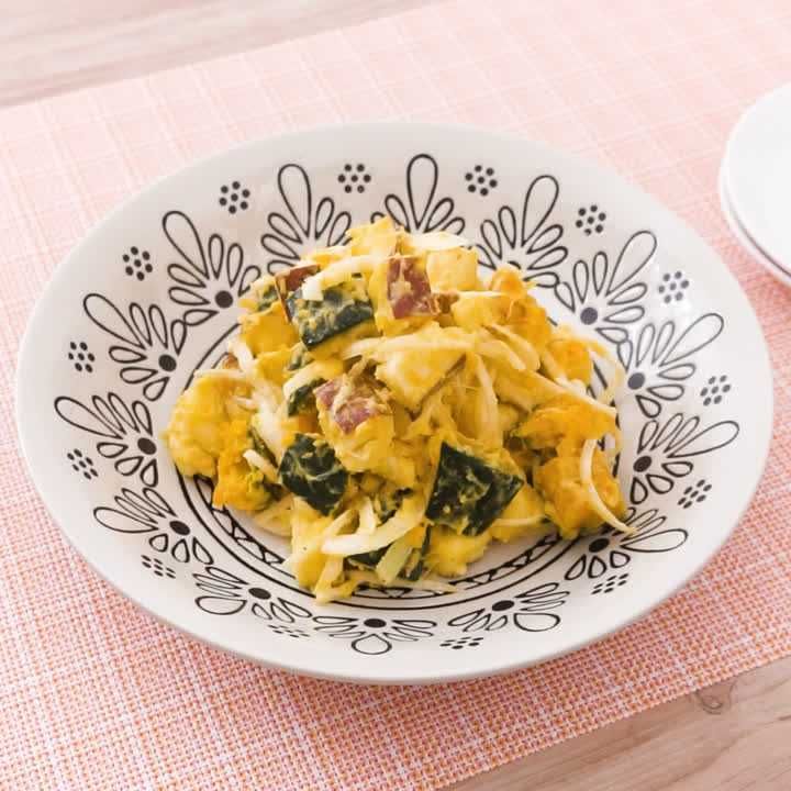 レンジで作る！かぼちゃとさつまいものサラダ