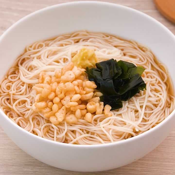 めんつゆで作る！簡単たぬきそうめん