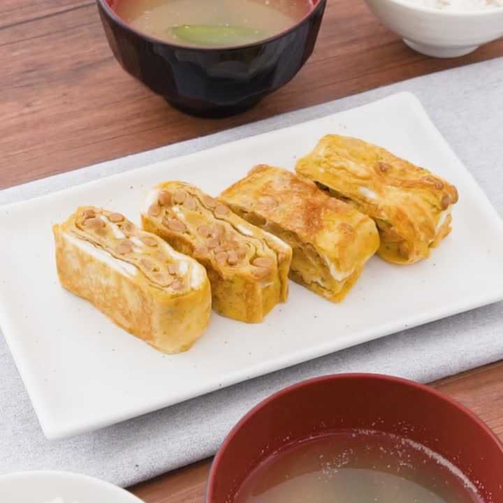 青のり風味！納豆卵焼き