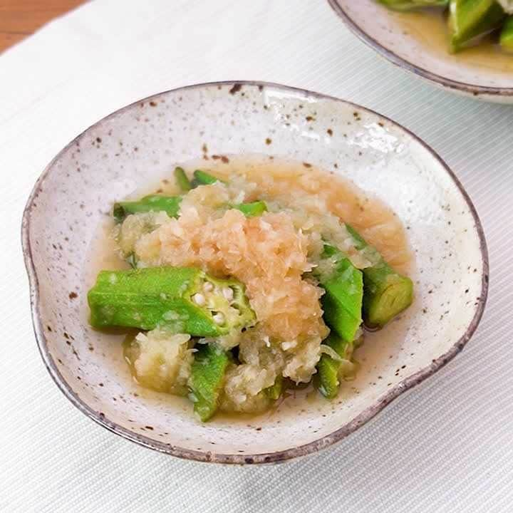 さっぱり梅風味！オクラのみぞれ煮浸し