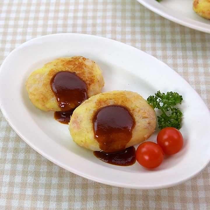 ぱくぱく止まらない♪ツナ入りポテトのハンバーグ風