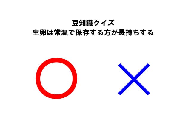 【豆知識クイズ】生卵は常温で保存する方が長持ちする?