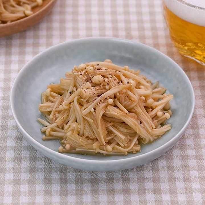 レンジでスピード副菜！えのきのバター醤油和え