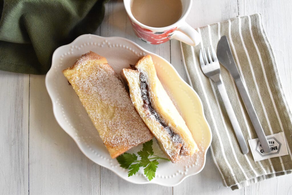 甘じょっぱさがクセになる～！「小豆缶とチーズのフレンチトースト」