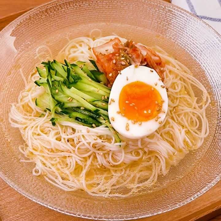 白だしで簡単に作れる！冷麺風そうめん