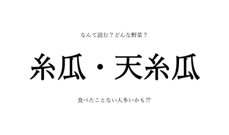 【野菜の漢字クイズ】「糸瓜」「天糸瓜」はなんて読む？名前の由来や栄養など知って得する情報も