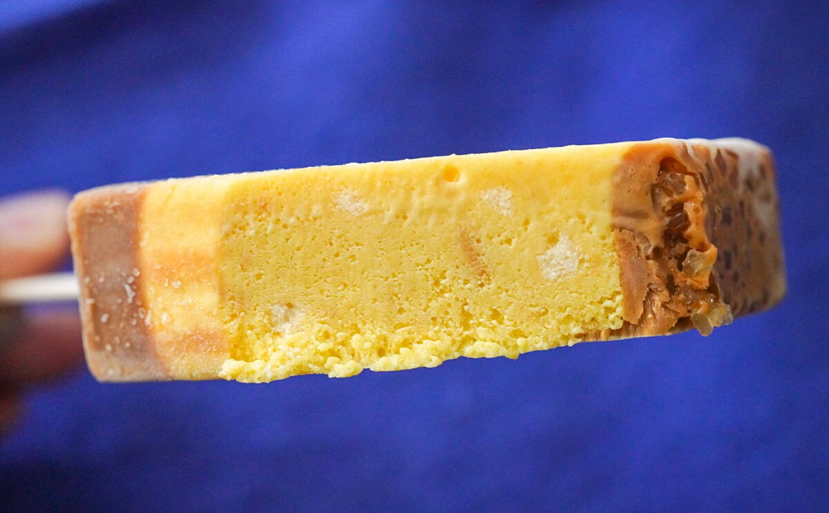 「カステラ風アイスバー」の断面