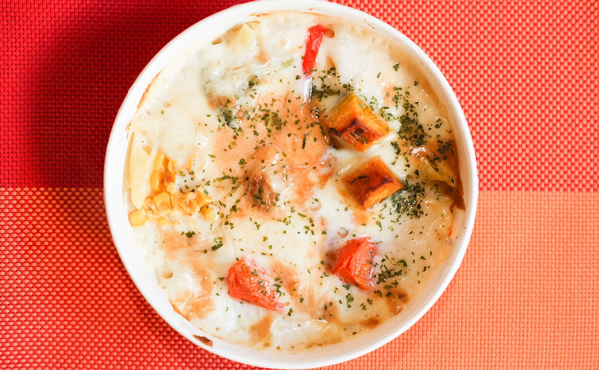 「6種野菜のホワイトソースグラタン」俯瞰