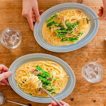 パートナーに食べてほしい春野菜レシピをご紹介！「菜の花のカルボナーラ」