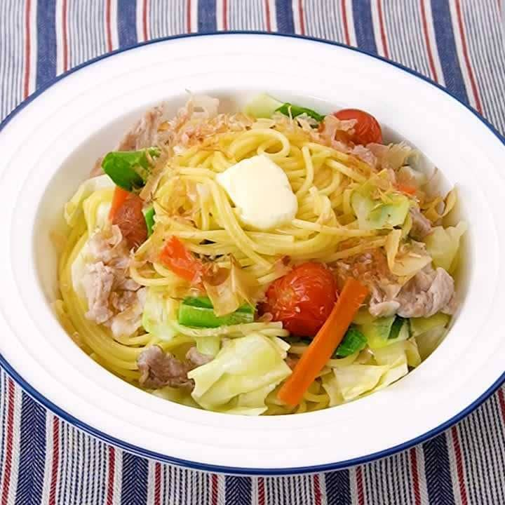 頑張らずに作れる！野菜炒めパスタ