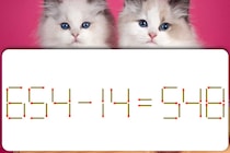 【マッチ棒パズル】マッチ棒を1本動かして「654－14＝548」を正しくできますか？【毎日脳トレ】