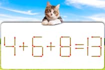この計算、変？「4+6+8=13」マッチ1本で正しくしよう！【毎日脳トレ】【クイズ】
