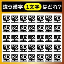 【間違い探し】5秒で「堅」と違う字を見つけてください【毎日脳トレ】