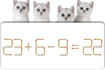 マッチ棒クイズにチャレンジ！「23＋6－9＝22」数式を正しくして♪動かせるマッチ棒は1本のみ【毎日脳トレ】