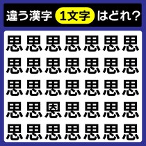【間違い探し】1秒で当てたら天才「思」と違う漢字はどれ？【毎日脳トレ】