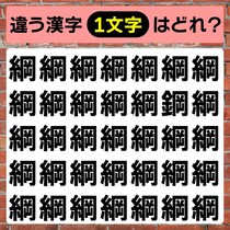 1文字だけ何か変！この漢字1秒で見つけてみて♪【毎日脳トレ】【クイズ】