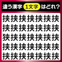 【間違い探し】30秒で見つけて♪「挟」にはさまれた違う漢字はどれ？【毎日脳トレ】