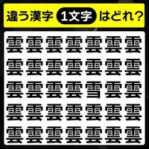 1つだけ違う文字があるよ！漢字間違い探しで脳トレ！【毎日脳トレ】【クイズ】