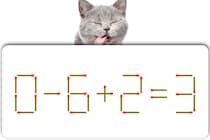 【マッチ棒パズル】正しい式にしてみよう！「0－6＋2＝3」【毎日脳トレ】